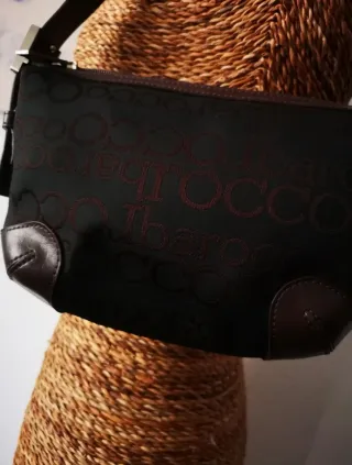Bolso de hombro RoccoBarocco negro y marrón