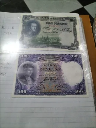Colección billetes pesetas antiguas