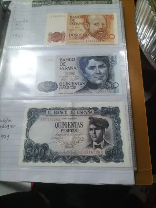 Colección billetes pesetas antiguas