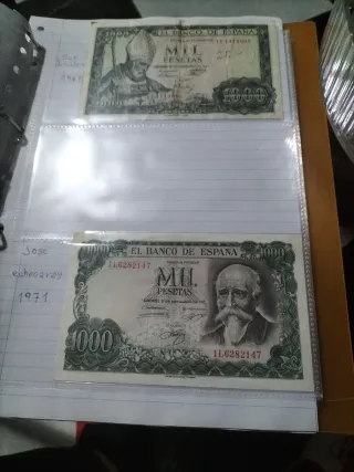 Colección billetes pesetas antiguas