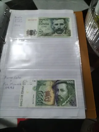 Colección billetes pesetas antiguas
