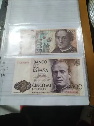 Colección billetes pesetas antiguas