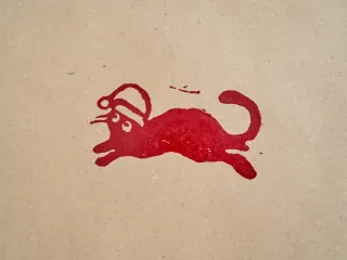 Papel de regalo navideño de gatitos hecho a mano