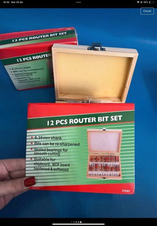 Set 12 punte fresa 6,35 mm