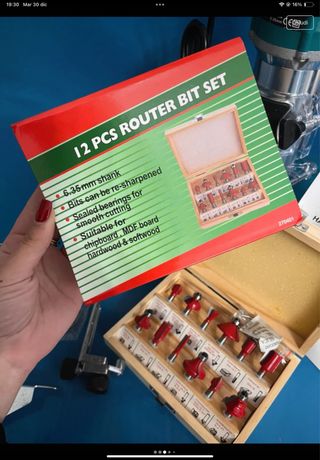 Set 12 punte fresa 6,35 mm