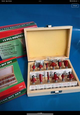 Set 12 punte fresa 6,35 mm