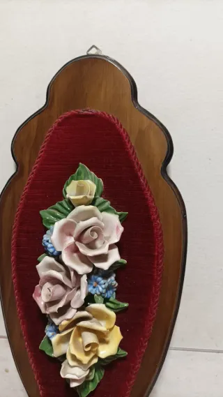 Quadro vintage rose in ceramica