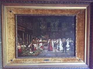 Pintura/Cuadro de José Benlliure Gil - El Bautizo