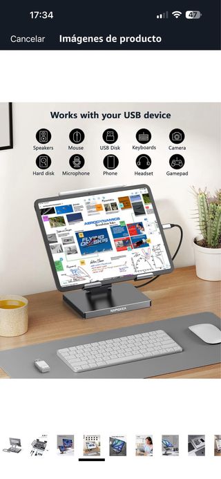Supporto Hub USB C per iPad Pro