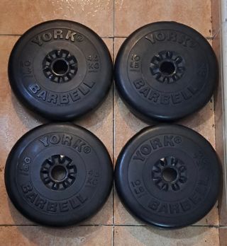 PESAS 4 DISCOS DE 4.5KG YORK BARBELL