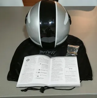 Casco Jet Crivit Talla L Plata/Negro