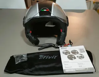 Casco Jet Crivit Talla L Plata/Negro