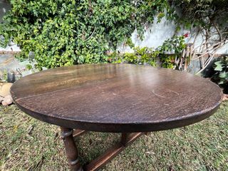 Mesa de madera ovalada de alas