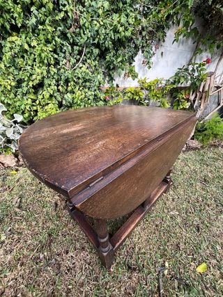 Mesa de madera ovalada de alas