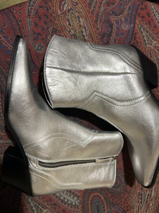 Botines Zara Plata Talla 40