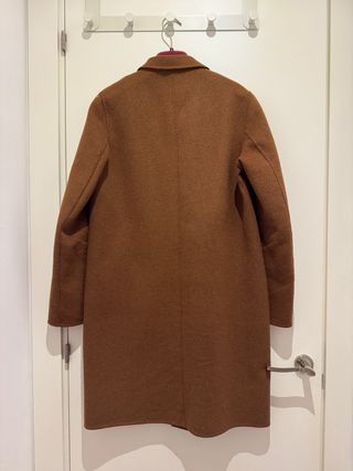 Abrigo recto Zara Basic camel talla M