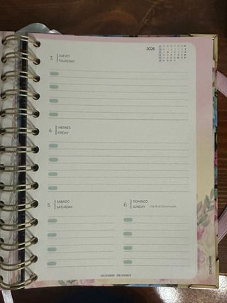 Agenda 2026 Floral Adele TakeNote Semana Vista