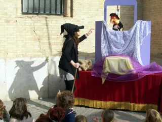 Teatro de títeres/marionetas, de madera, artesanal