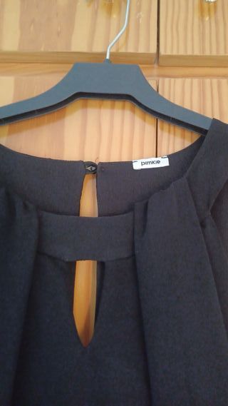 Vestido fiesta negro lentejuelas T.38/M