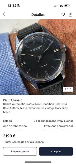 Reloj IWC Calibre 853 Automático
