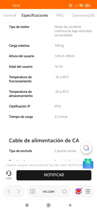 Patinete Xiaomi Essential Rosa y carcasas original
