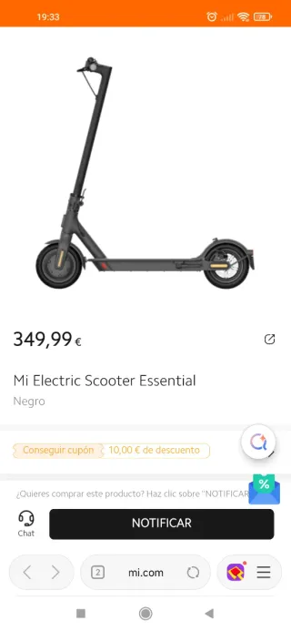 Patinete Xiaomi Essential Rosa y carcasas original