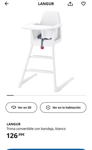 Trona convertible LANGUR de Ikea con bandeja.
