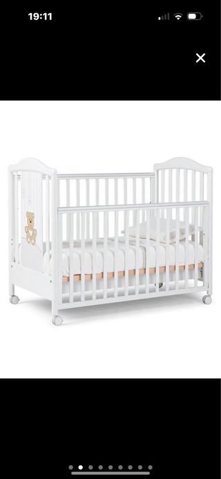 Maxi cuna blanca con osito