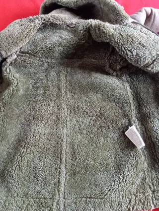 Parka de piel verde