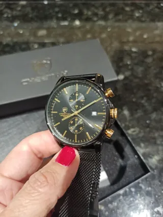 Reloj Cheetah Hombre Negro y Dorado