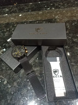 Reloj Cheetah Hombre Negro y Dorado