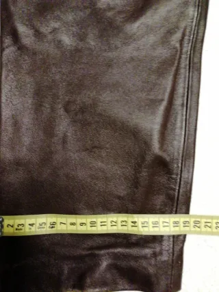 Pantalón de piel auténtica marrón