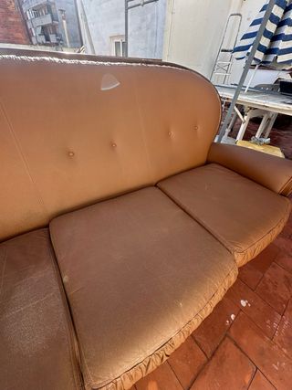 Sofá de Piel Vintage Madera Maciza