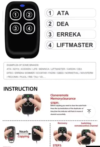 Mandos Garaje Multifrecuencia 433MHz