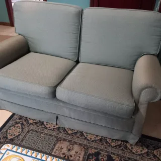 N. 2 divani tessuto damascato blu petrolio