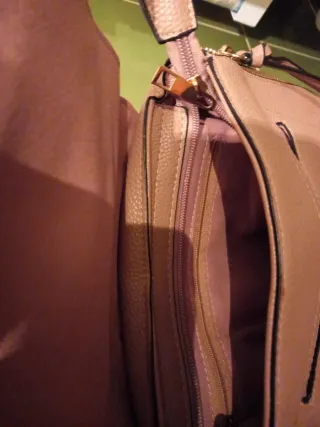 Bolso Mochila Rosa y Dorado