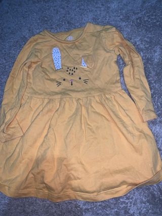 Vestido niña amarillo conejo
