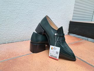 Zapatos de tacón verde mujer