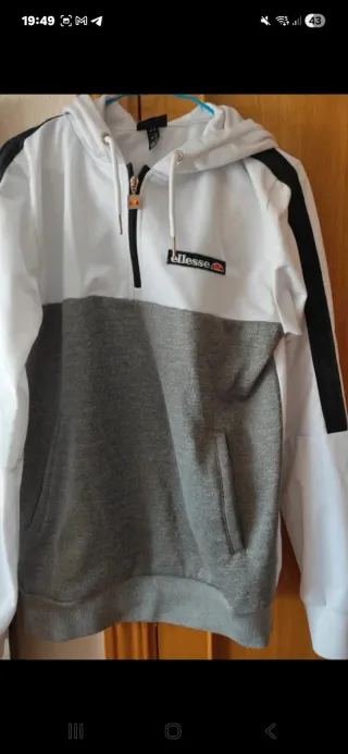 Sudadera Ellesse Blanca y Gris