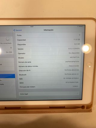 iPad Air 1 16 GB A1475 - Scatola, fattura, custodia