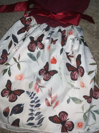 Vestido fiesta niña mariposas y flores