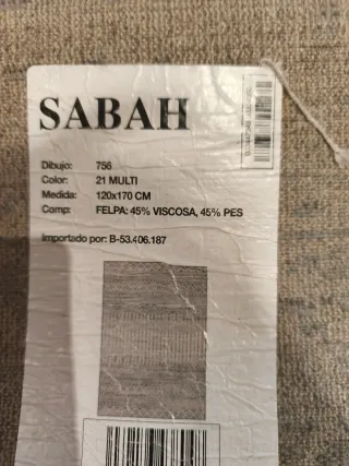 Alfombra salón beige y gris