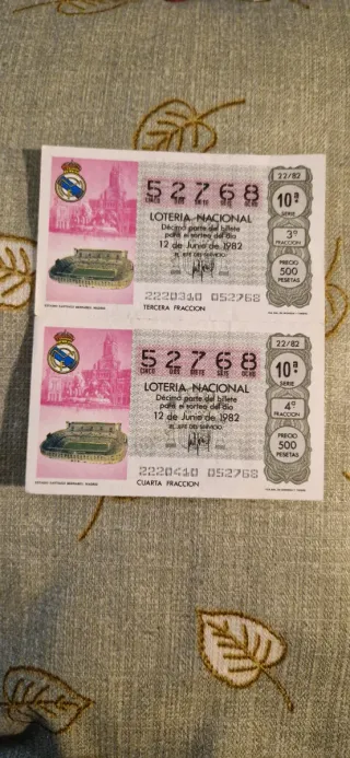 Lote 3 Décimos Lotería Nacional 1982