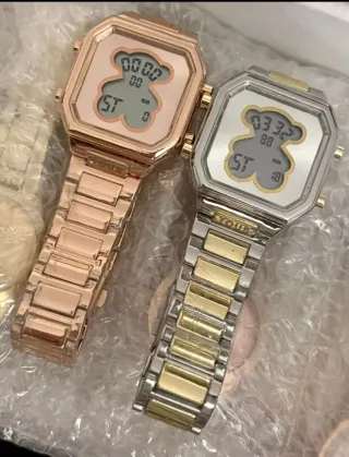 Reloj Tous Oso Digital Dorado y Plateado