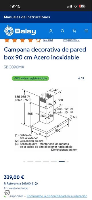 Campana Extractora Decorativa Acero Inoxidable
