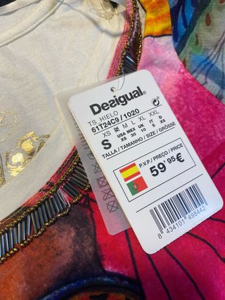 Camiseta Desigual Talla  S Estampado Mujer