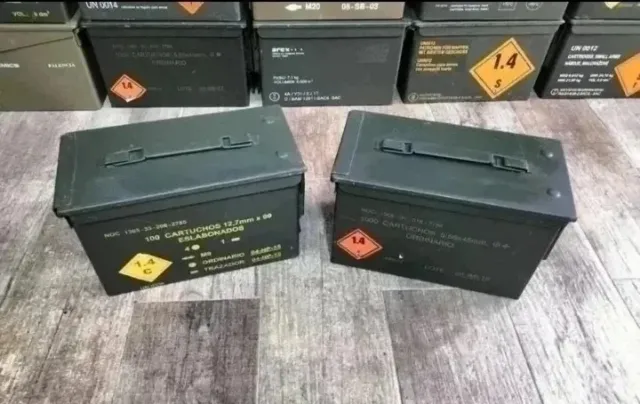 Pack 2 cajas metálicas estancas munición