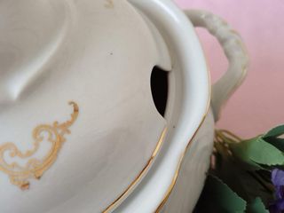 Zuppiera Wawel in porcellana con decori floreali l