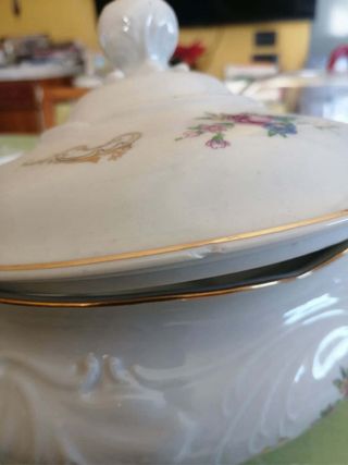 Zuppiera Wawel in porcellana con decori floreali l