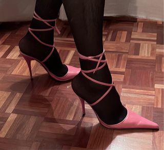 Sandalias Stilettos Tacón Rosa